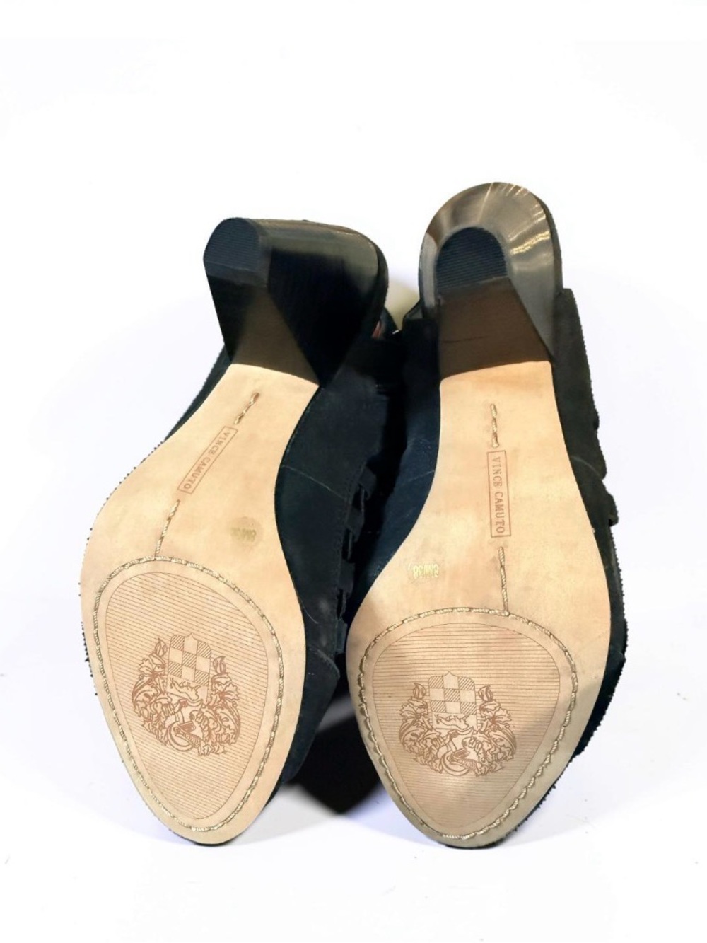 Vince Camuto Black Strappy Cutout Block Heel Sandals -8 - Picture 4 of 6